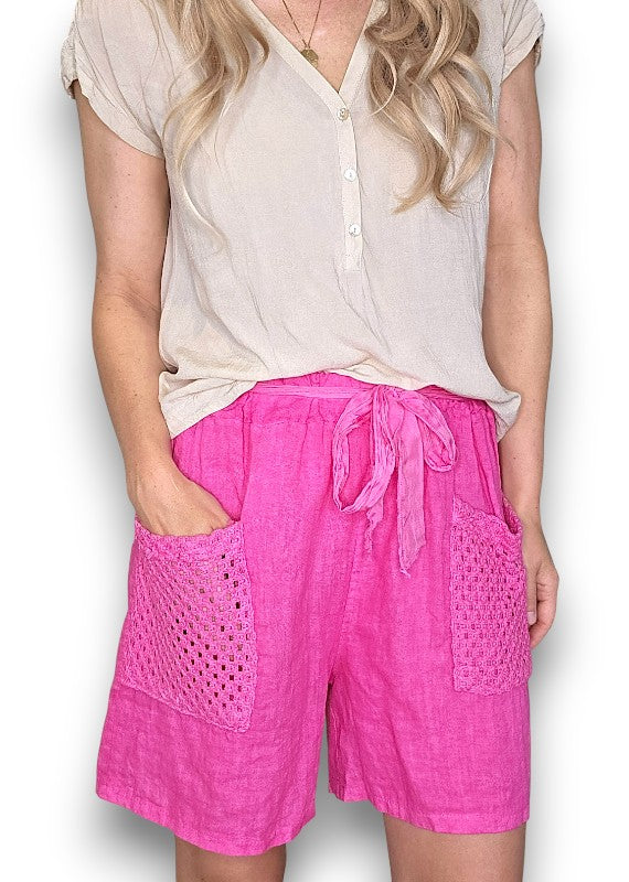 Hot Pink Honfleur Plain Shorts