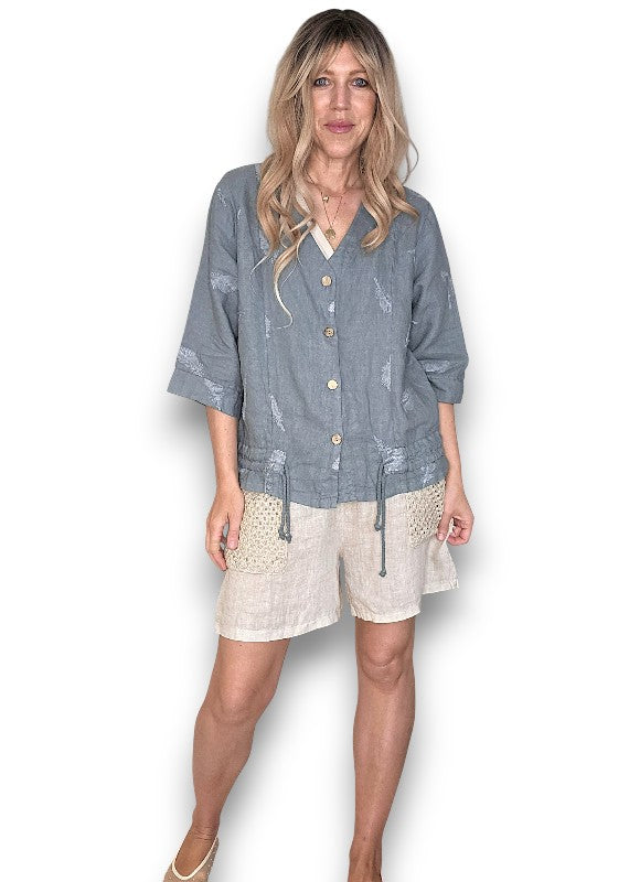 Grey C'est La Vie Drawstring Jkt