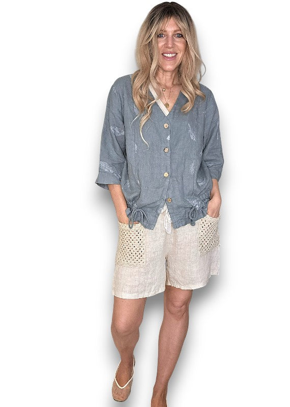 Grey C'est La Vie Drawstring Jkt