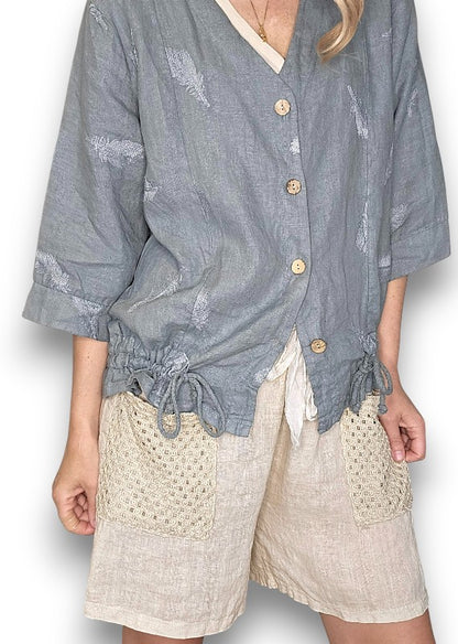 Grey C'est La Vie Drawstring Jkt