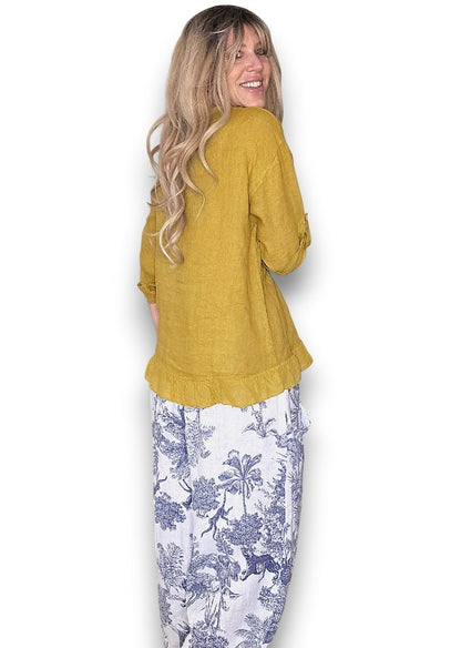 Mustard Trois Button Top