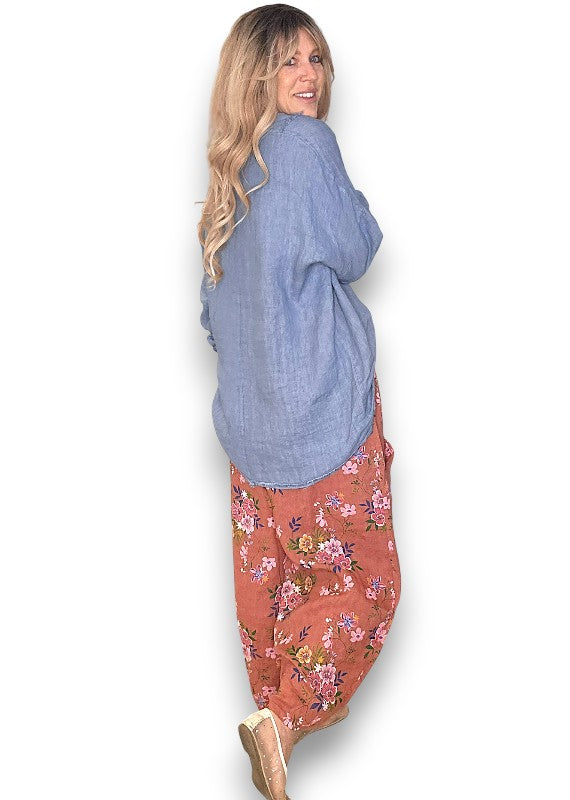 Brick Wild Daisy Barrel Pant