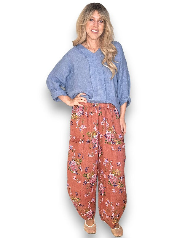 Brick Wild Daisy Barrel Pant