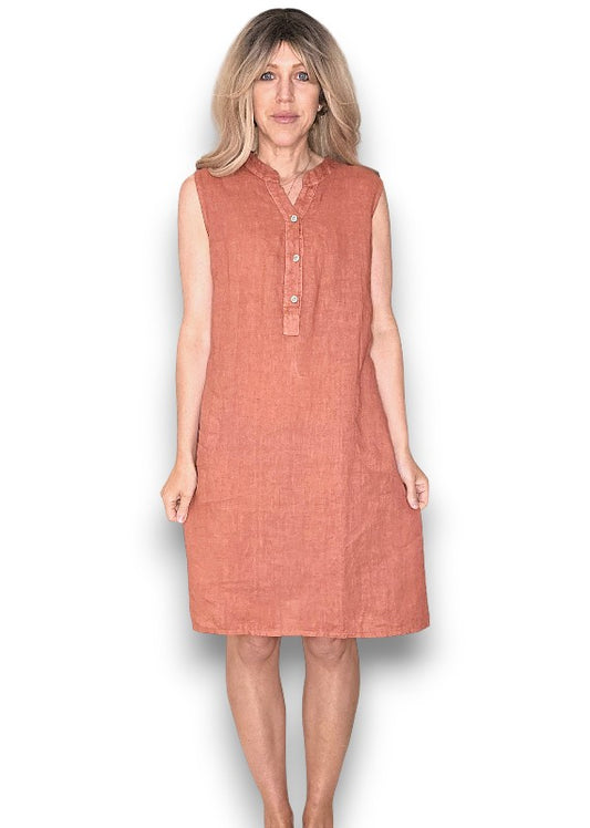Brick Coastal Midi Tank Dress