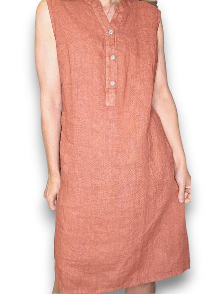 Brick Coastal Midi Tank Dress