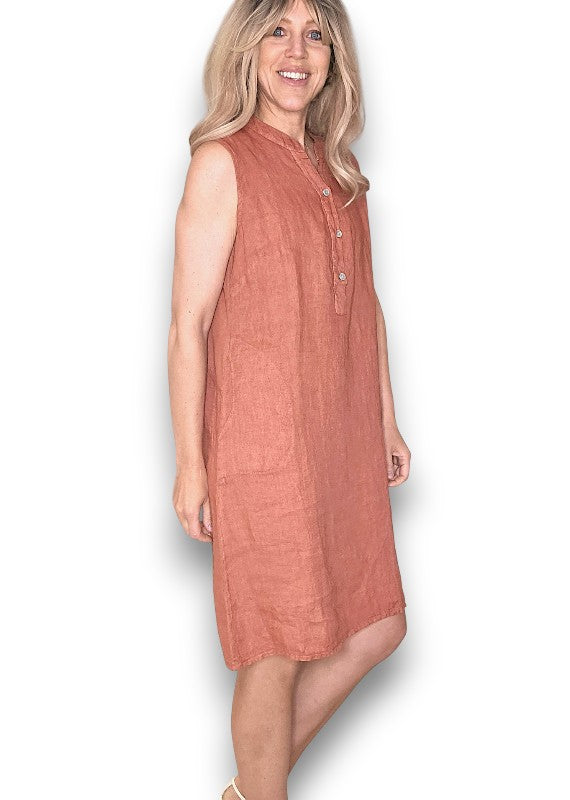 Brick Coastal Midi Tank Dress