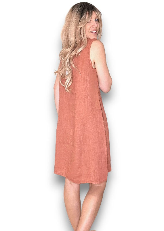 Brick Coastal Midi Tank Dress