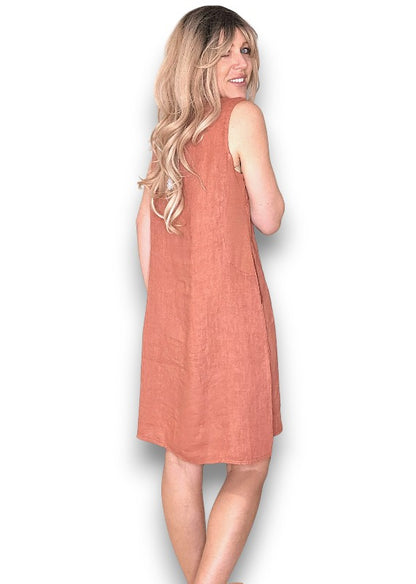 Brick Coastal Midi Tank Dress