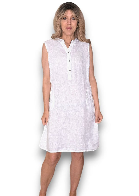 White Coastal Midi Tank Dress