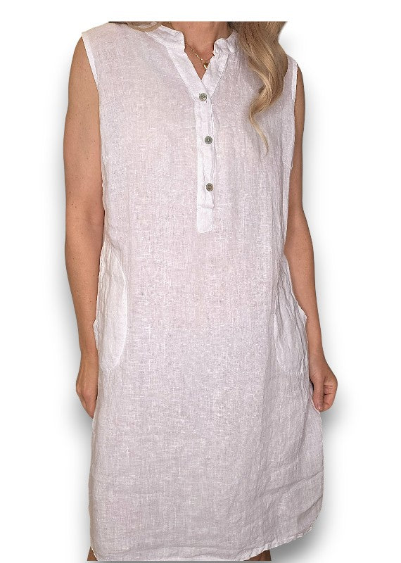 White Coastal Midi Tank Dress
