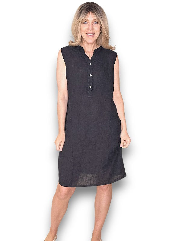 Black Coastal Midi Tank Dress