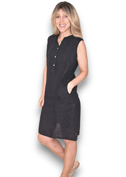 Black Coastal Midi Tank Dress