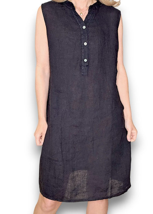 Black Coastal Midi Tank Dress