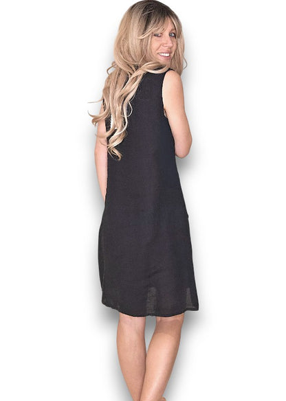 Black Coastal Midi Tank Dress