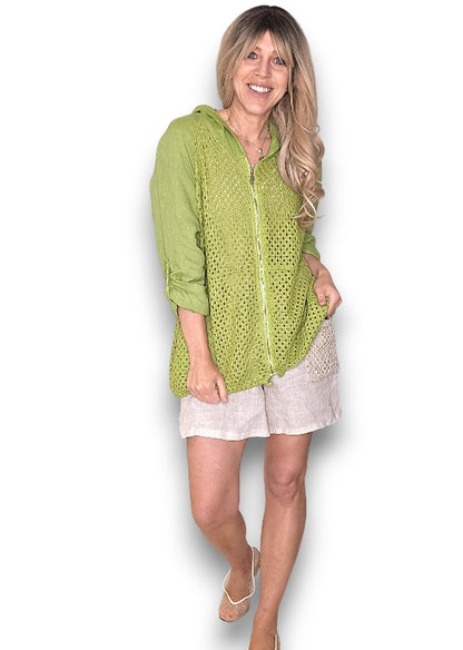 Avocado Honfleur Linen Jkt