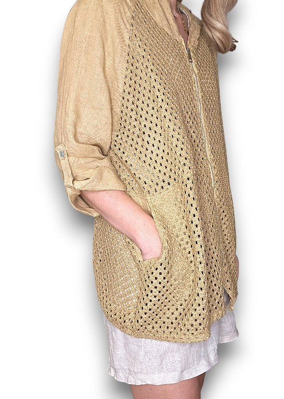 Caramel Honfleur Linen Jkt