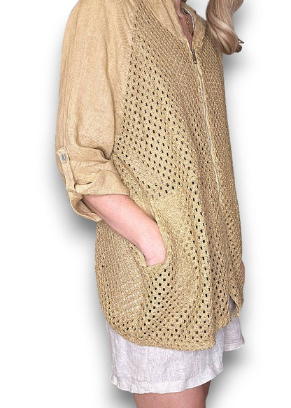Caramel Honfleur Linen Jkt