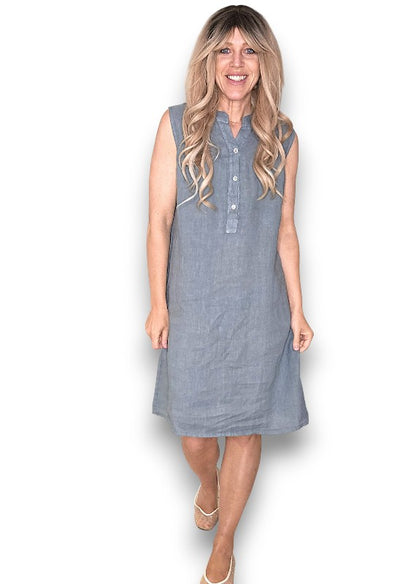 Grey Coastal Midi Tank Dress
