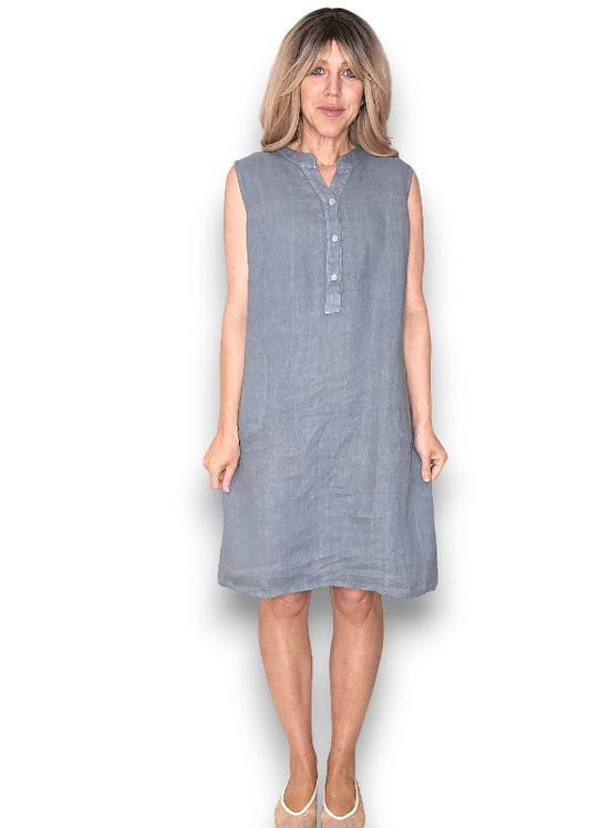 Grey Coastal Midi Tank Dress