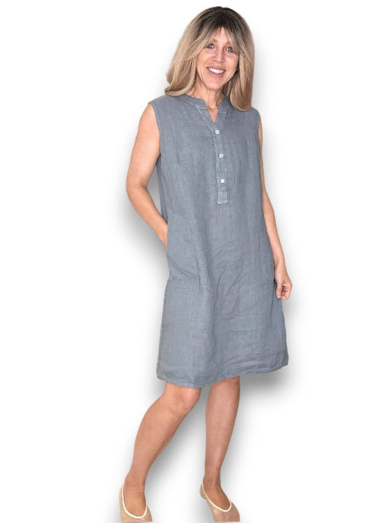 Grey Coastal Midi Tank Dress