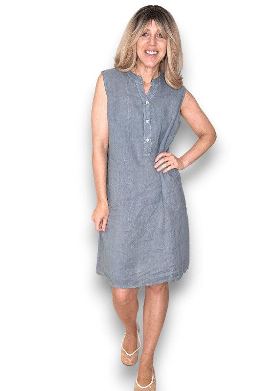 Grey Coastal Midi Tank Dress