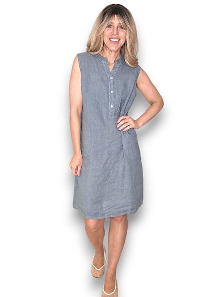 Grey Coastal Midi Tank Dress