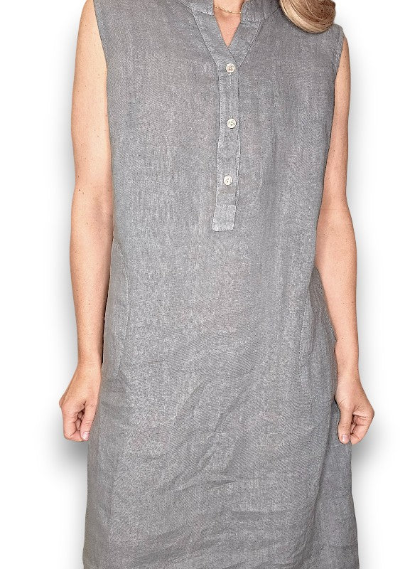 Grey Coastal Midi Tank Dress