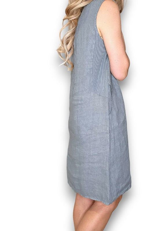 Grey Coastal Midi Tank Dress