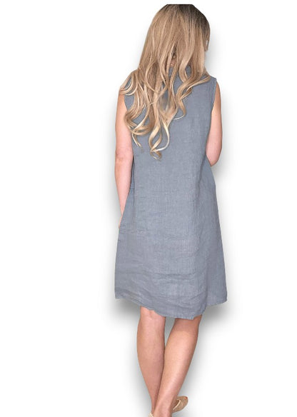 Grey Coastal Midi Tank Dress