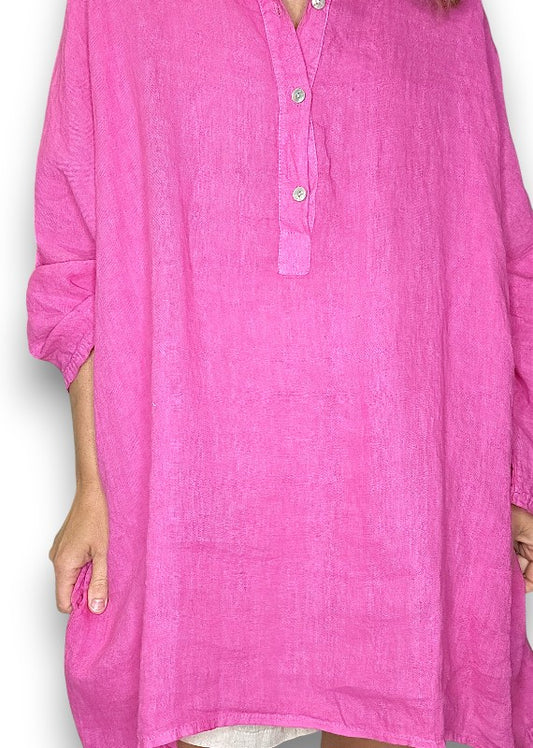 Hot Pink Coastal Tunic Shirt