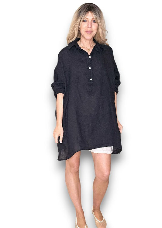 Black Coastal Tunic Shirt