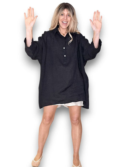 Black Coastal Tunic Shirt