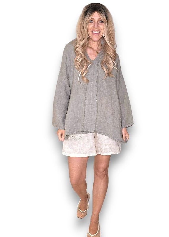 Mocha Coastal Fray Tunic