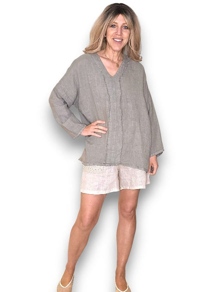 Mocha Coastal Fray Tunic