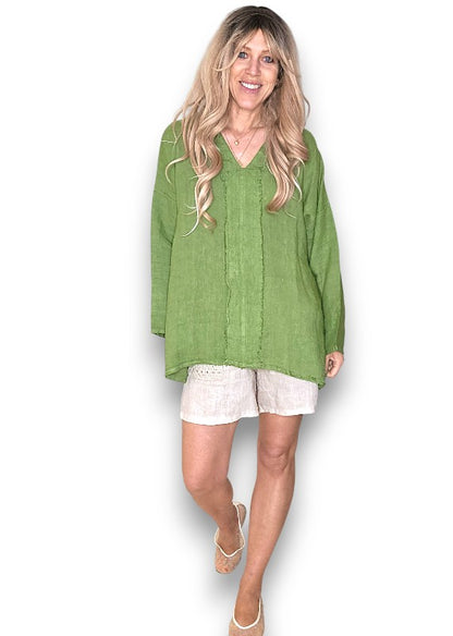 Ivy Green Coastal Fray Tunic