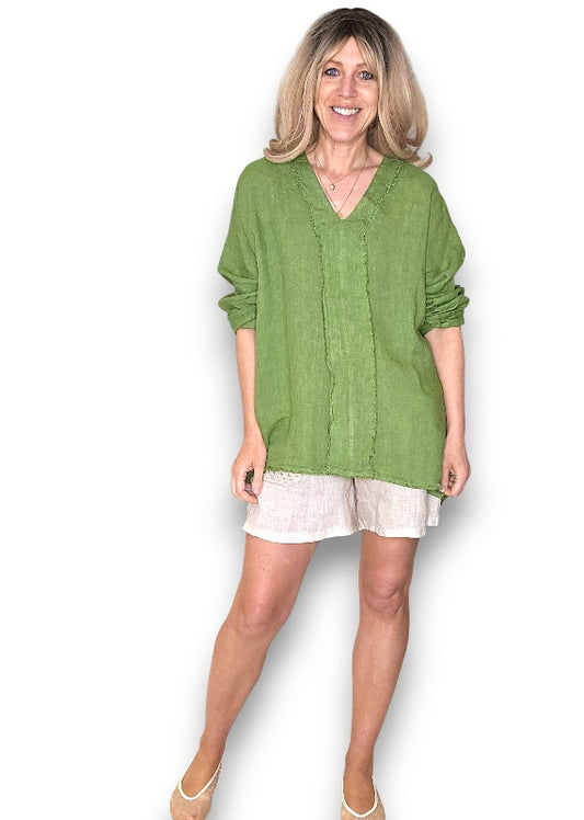 Ivy Green Coastal Fray Tunic