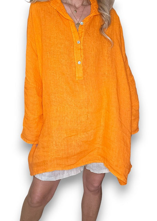 Bright Orange Coastal Tunic Shirt