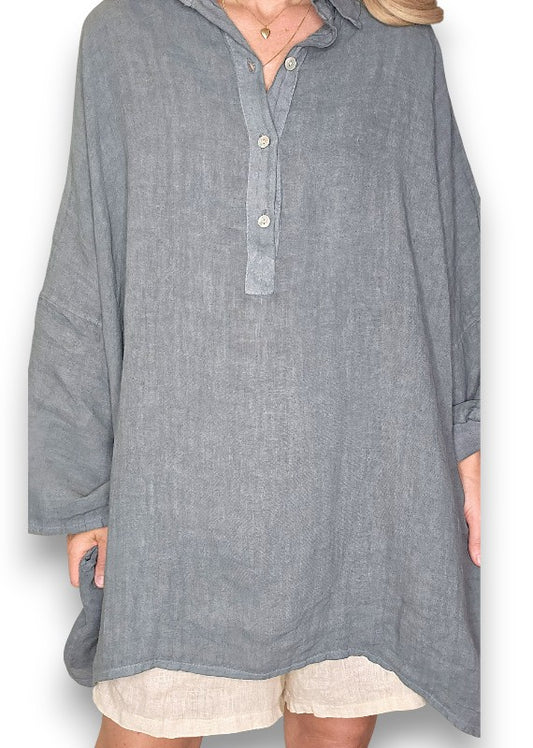 Grey Coastal Tunic Shirt