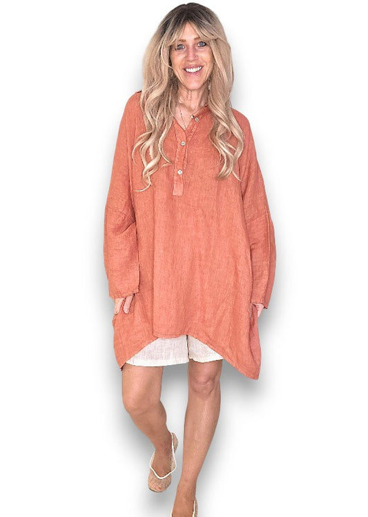 Brick Coastal Tunic Shirt