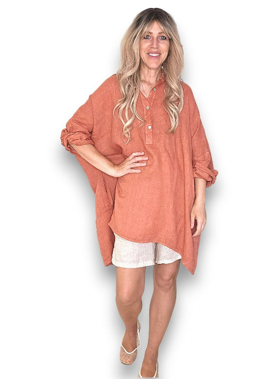 Brick Coastal Tunic Shirt