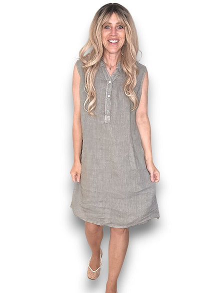 Mocha Coastal Midi Tank Dress
