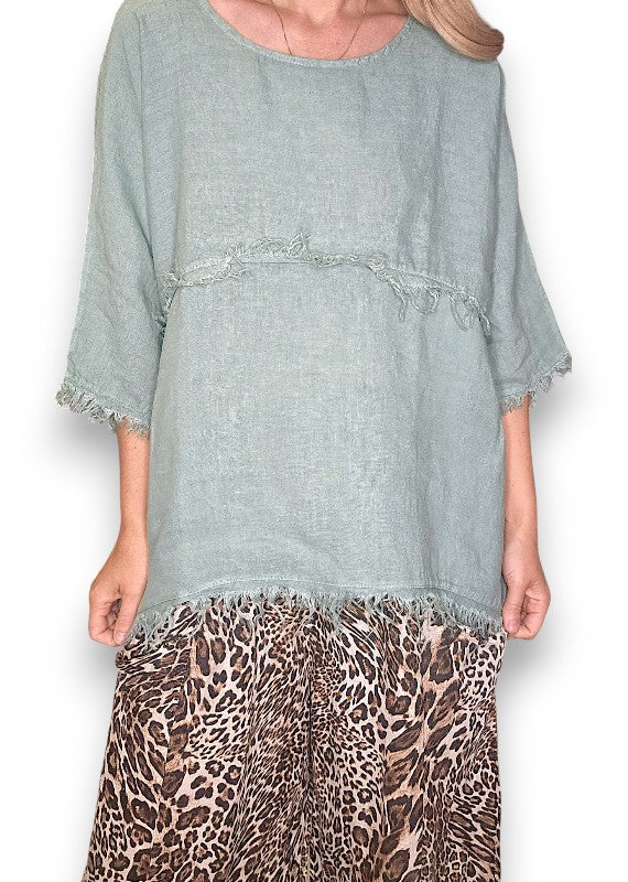 Sage La Mer Fray Tunic