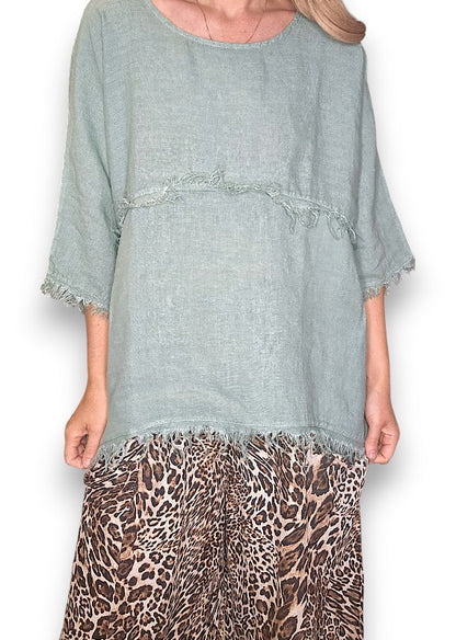 Sage La Mer Fray Tunic