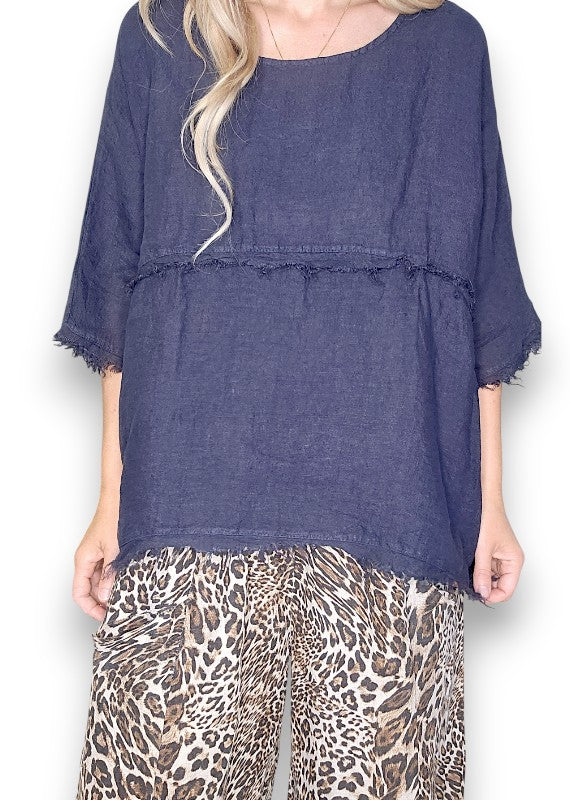 Navy La Mer Fray Tunic