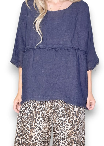 Navy La Mer Fray Tunic