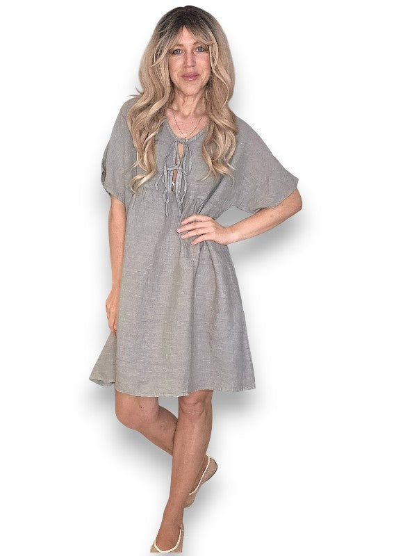 Mocha Deux Ribbon Babydoll Dress