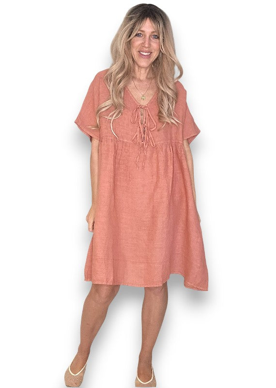 Brick Deux Ribbon Babydoll Dress
