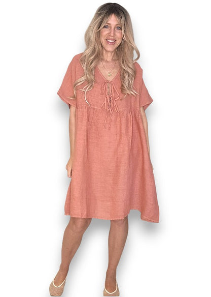 Brick Deux Ribbon Babydoll Dress