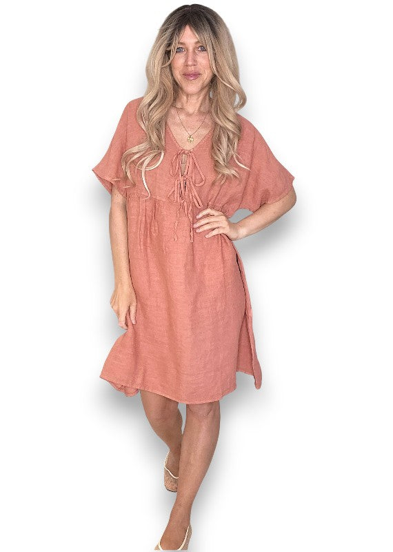 Brick Deux Ribbon Babydoll Dress