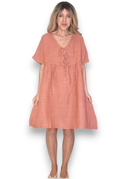 Brick Deux Ribbon Babydoll Dress